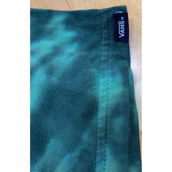 Vans Off The Wall Mens Large Green Tie Dye Graphic T-Shirt Classic Fit 1966 Sun - Picture 3 of 6